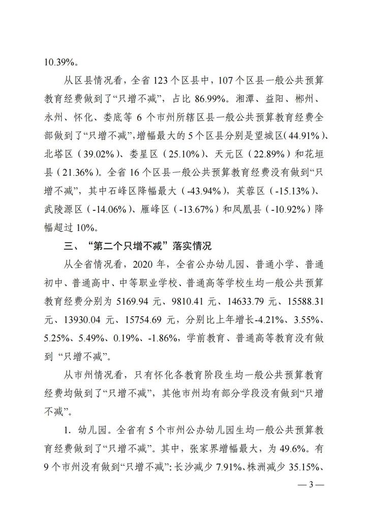 湘政教督办〔2021〕15号   湖南省人民政府教育督导委员会办公室关于2020年全省教育经费投入和使用情况的通报(1)_02